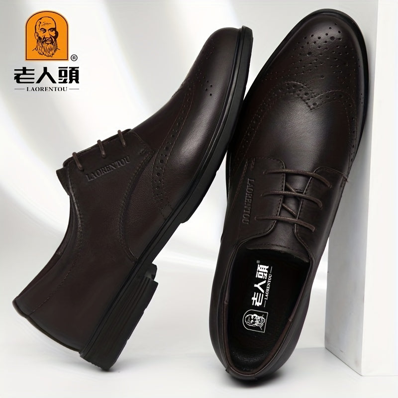 LAORENTOU Men's Brogue Lace Up Dress Shoes