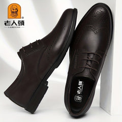 LAORENTOU Men's Brogue Lace Up Dress Shoes