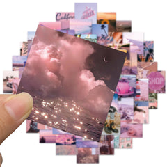 116pcs Purple Pink Photo Stickers Notebook Ipad Decoration