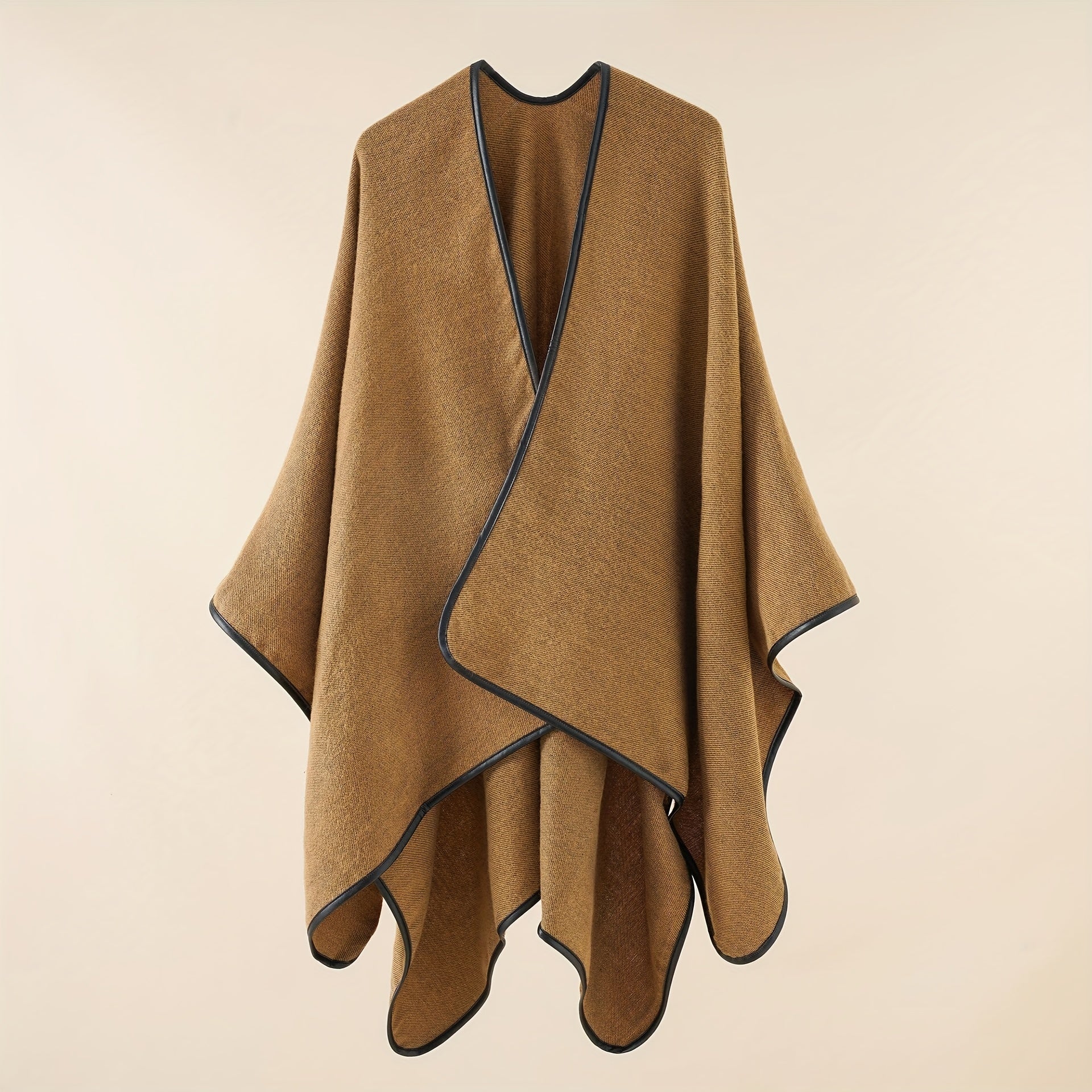 Khaki Cashmere Shawl Thick Warm Wrap Blanket Scarf Cape for Autumn & Winter