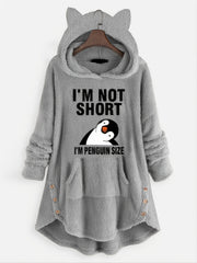 Cartoon Print Hoodie Pocket Teddy Casual Loose Hooded Sweatshirt