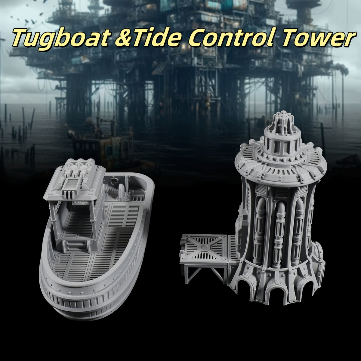 RPG Cargo & Tide Control Tower Set for Tabletop Adventures