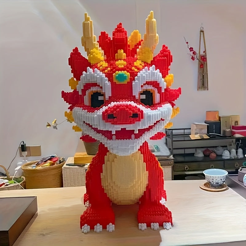 7500pcs Chinese Dragon Micro Particle Puzzle Building Blocks Model Decoration