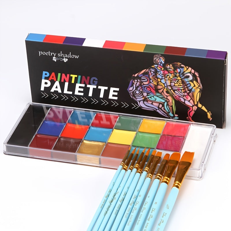 Halloween Face Painting Kit 20 Colors Oily Body Paint Palette