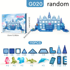 DIY Magnetic Building Blocks Ocean Animal Scene Construction Toy for Kids