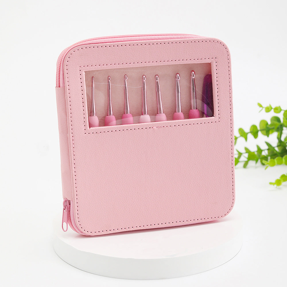 8pcs Thick Handle Sweater Needle Fine Gradient Soft Handle Crochet Set