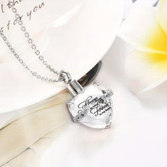Pet Ashes Memorial Jewelry Heart Shaped Birthstone Cremation Urn Necklace