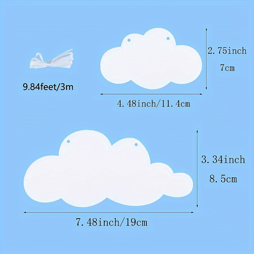 2 Pack Cloud Garland Cloud Felt Banner Cloud Wall Decor Cloud Baby Shower