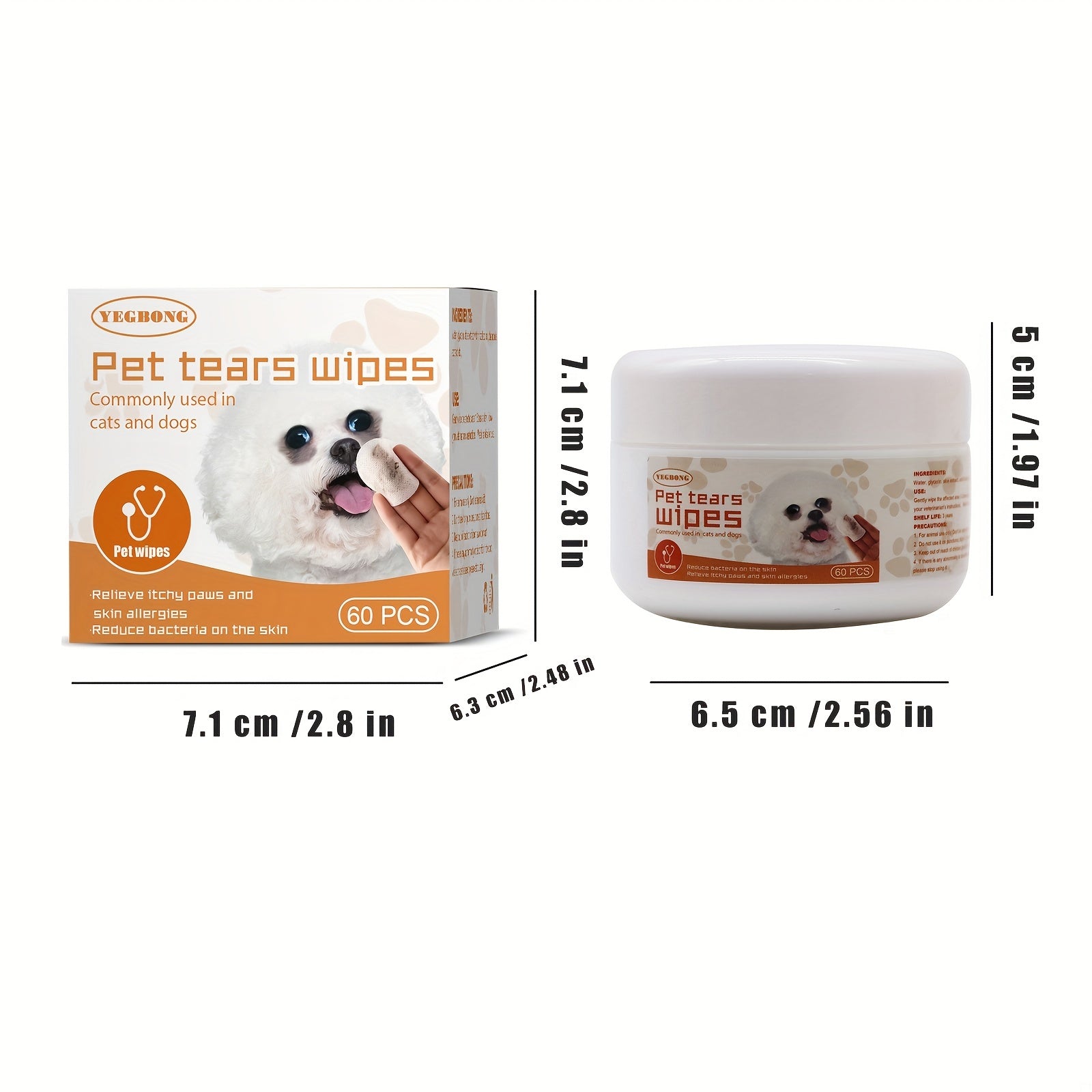 Pet Eye Cleaning Wipes - Removes Tears and Dirt - Pet Friendly