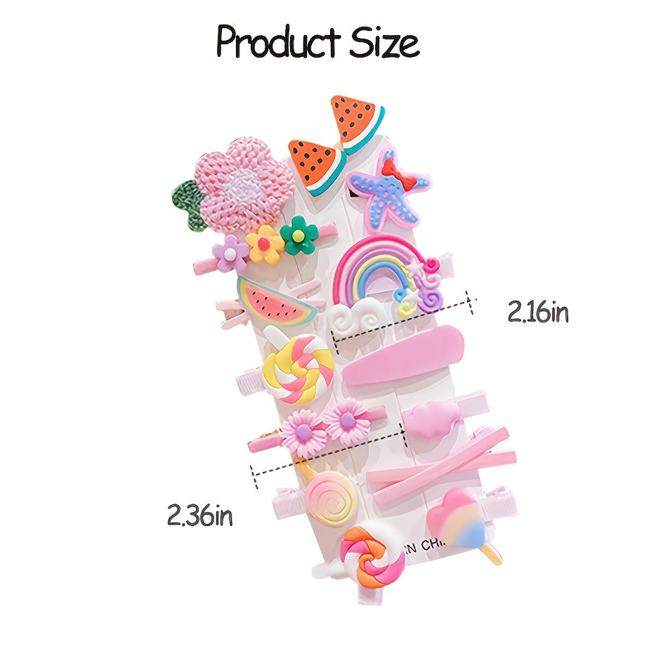 14pcs Girls Sweet Hair Clip Hair Accessories Set