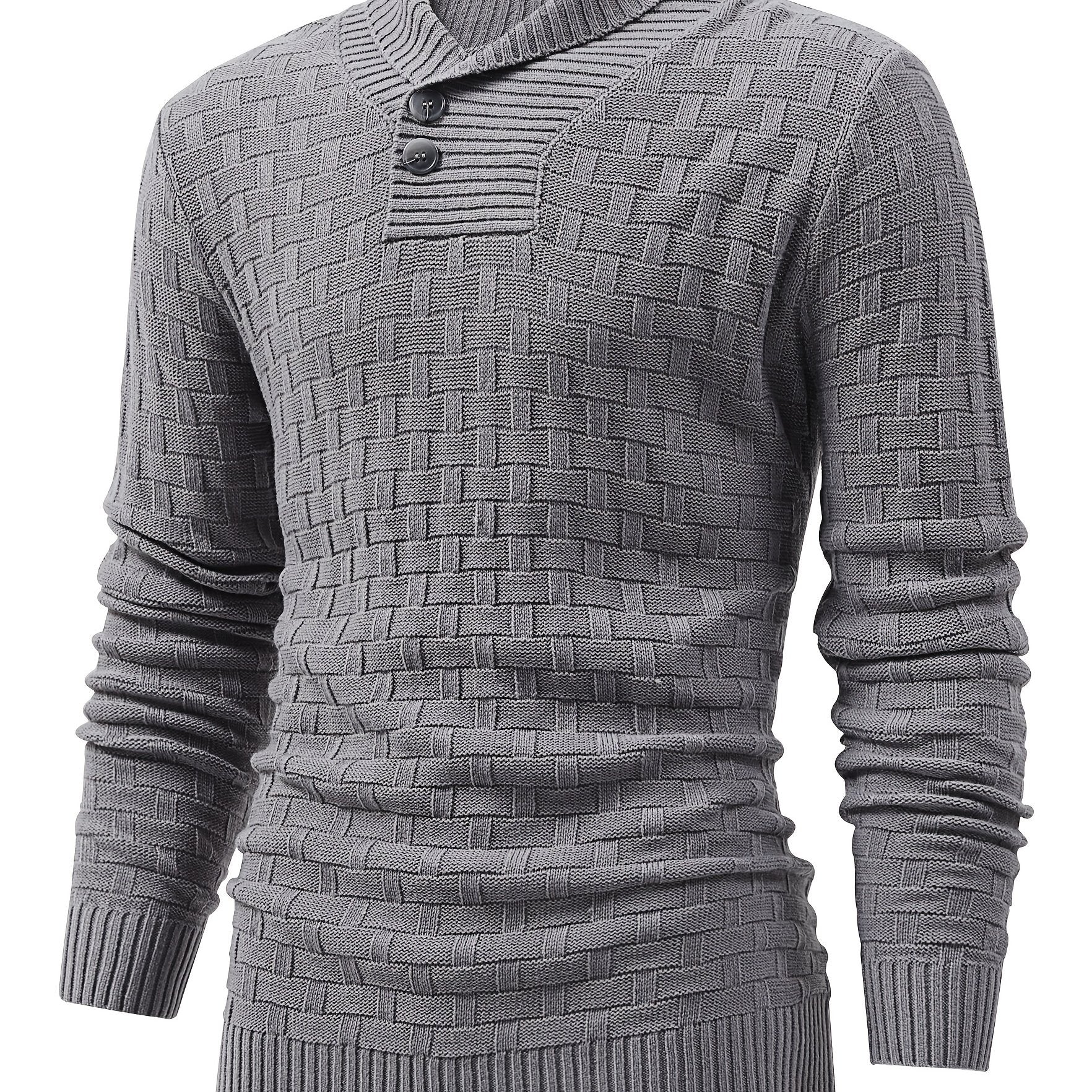 Warm Knitted Sweater Men's Casual Stretch Pullover for Fall Winter