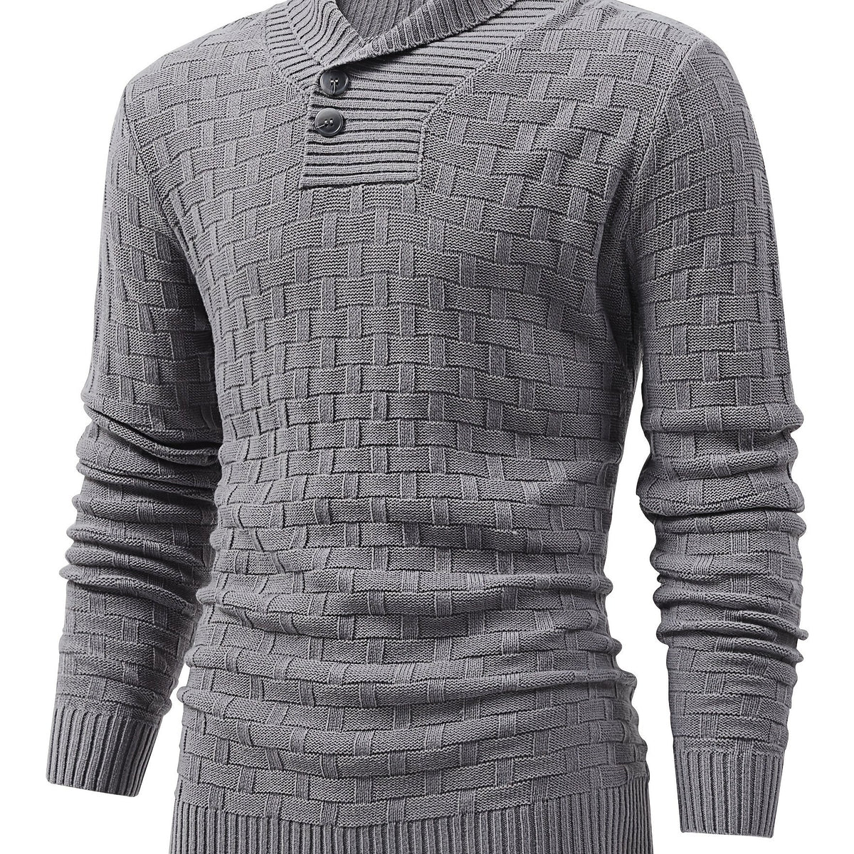 Warm Knitted Sweater Men's Casual Stretch Pullover for Fall Winter