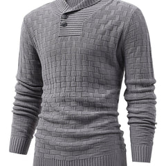 Warm Knitted Sweater Men's Casual Stretch Pullover for Fall Winter