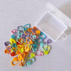 50pcs Marking Buckles Safety Pins with Storage Box Mini Knitting Needles