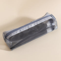 Mesh Square Makeup Bag Storage Bag Transparent Mesh Pen Pouch Gray