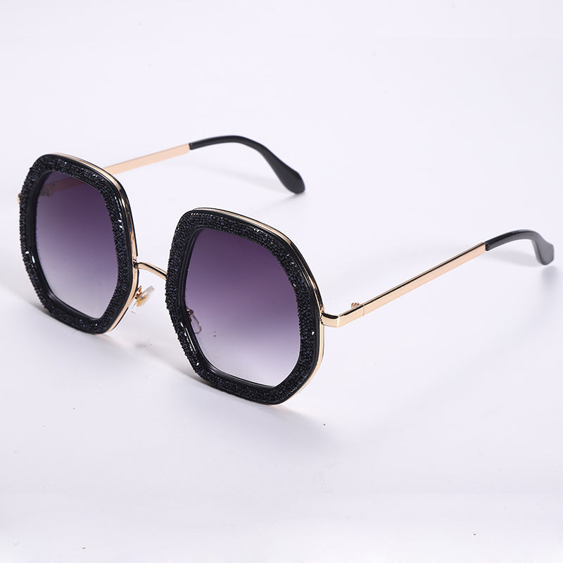 Oversized Rhinestone Crystal Sunglasses UV400 Shades Eyewear