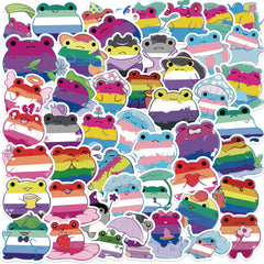 50pcs Frog Pride Cartoon Stickers Vibrant Vinyl Decals for DIY Projects