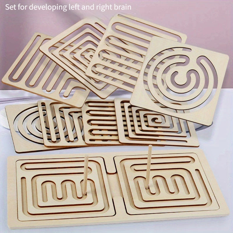Wooden Toy Pen Track Training Hand Eye Coordination Tool