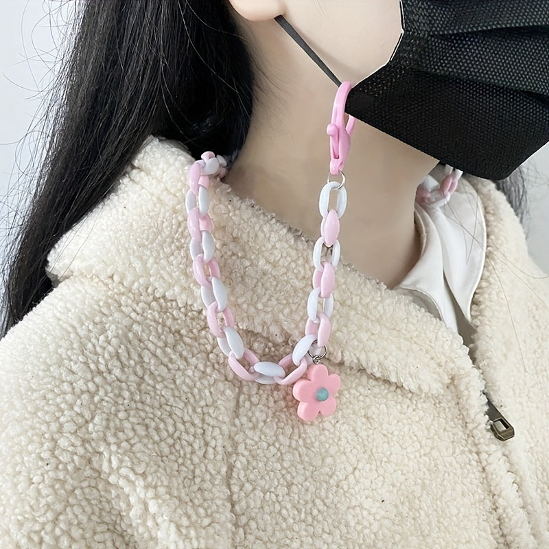 Cartoon Flower Decor Glasses Chain Eyeglasses Lanyard Face Covering Chain