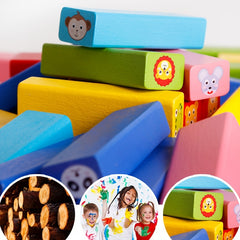 Fun Tower Game Creative 54pcs Tabletop Puzzle Stacking Blocks