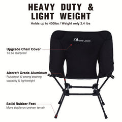 Portable Folding Chair with Side Pockets for Outdoor Hiking
