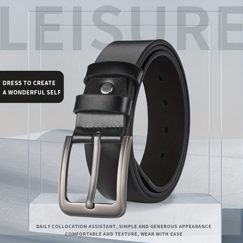 Men's PU Leather Formal Dress Belt for Outdoor Party