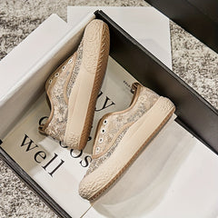 Women's Slip On Weaving Sneakers Breathable Walking Shoes