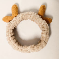 Cartoon Antlers Ear Headband Elastic Makeup Headband Plush Hair Band
