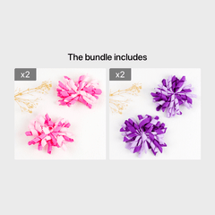 2pcs Baby Girl Curly Hair Ribbon Hair Bun Clip Christmas Firework Hair Clip
