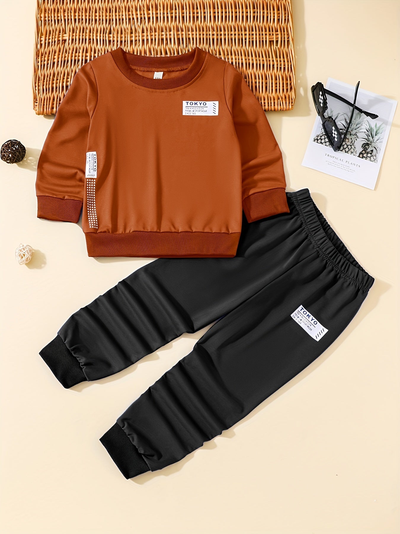 Boys Pullover Sweatshirt & Jogger Pants Set for Fall Winter