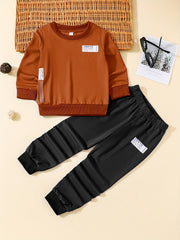 Boys Pullover Sweatshirt & Jogger Pants Set for Fall Winter