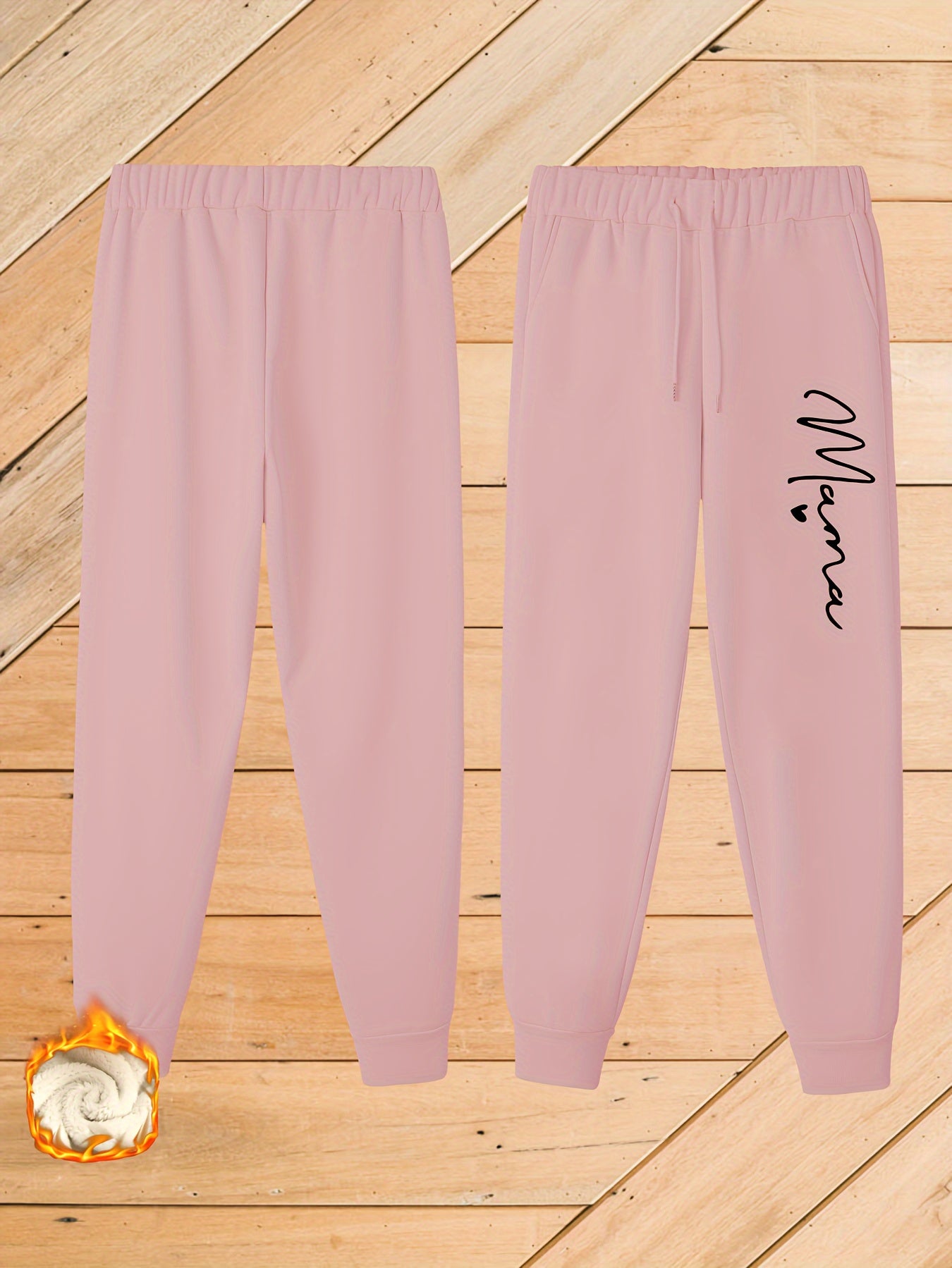  Casual Pants Women's Plus Letter Print Fleece Harem Trousers