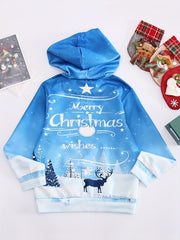 MERRY CHRISTMAS Print Hoodies Girls Comfy Pullover Tops Spring Fall Gift Christm