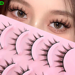 5 Pairs Devil Style False Eyelashes Natural Look Faux Mink Lashes for Cosplay
