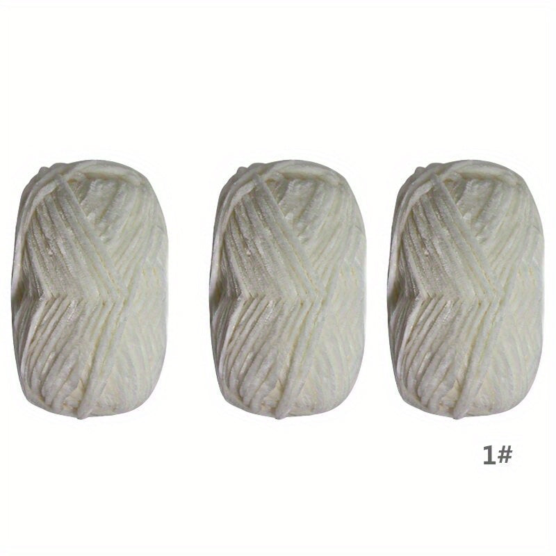 3pcs Soft Chenille Yarn for Knitting Crochet DIY Craft