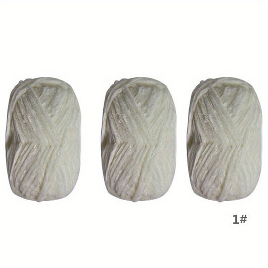 3pcs Soft Chenille Yarn for Knitting Crochet DIY Craft
