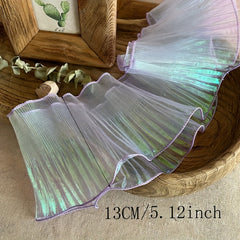2 Yards Mermaid Magic Yarn Gradient Ruffled Lace Fabric