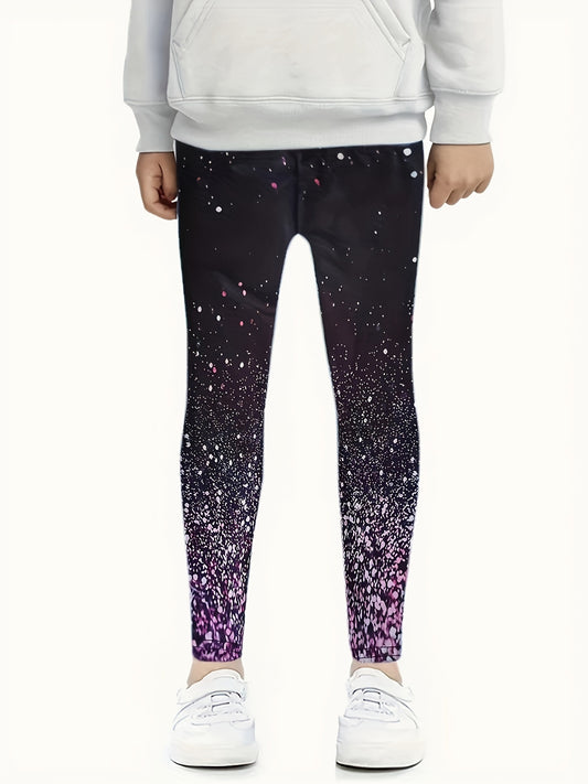 Gradient Polka Doe Print Leggings Sports Girls