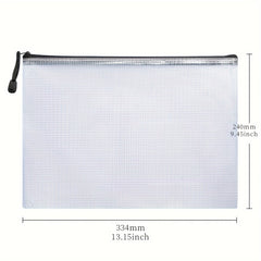 100pcs Mesh Zipper Bag Waterproof Storage Document Bag
