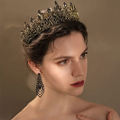 Baroque Queen Crowns Crystal Tiaras Bride Wedding Princess Rhinestone Bridal