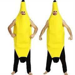 Adult Banana Costume for Halloween & Parties with Monkey Accessory