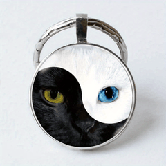 Vintage Cat Keychain Necklace Bag Charm