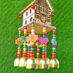 Mini House Wall Hanging Decor Wind Chime Bell for Kids Bedroom