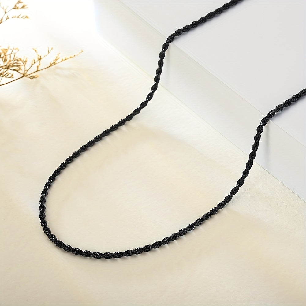Stainless Steel Twist Chain Necklace for Men & Women