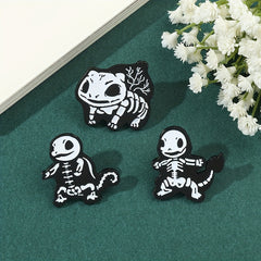 Cartoon Skeleton Animal Breast Pin For Men
