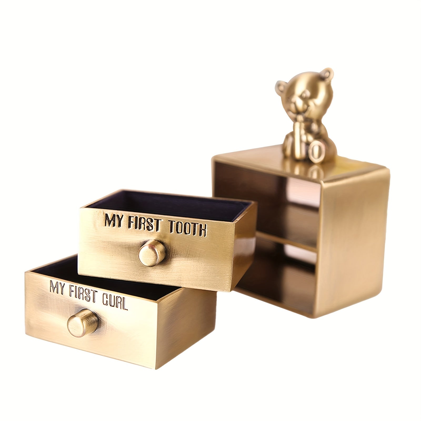 Baby First Tooth And Curl Metal Keepsake Box