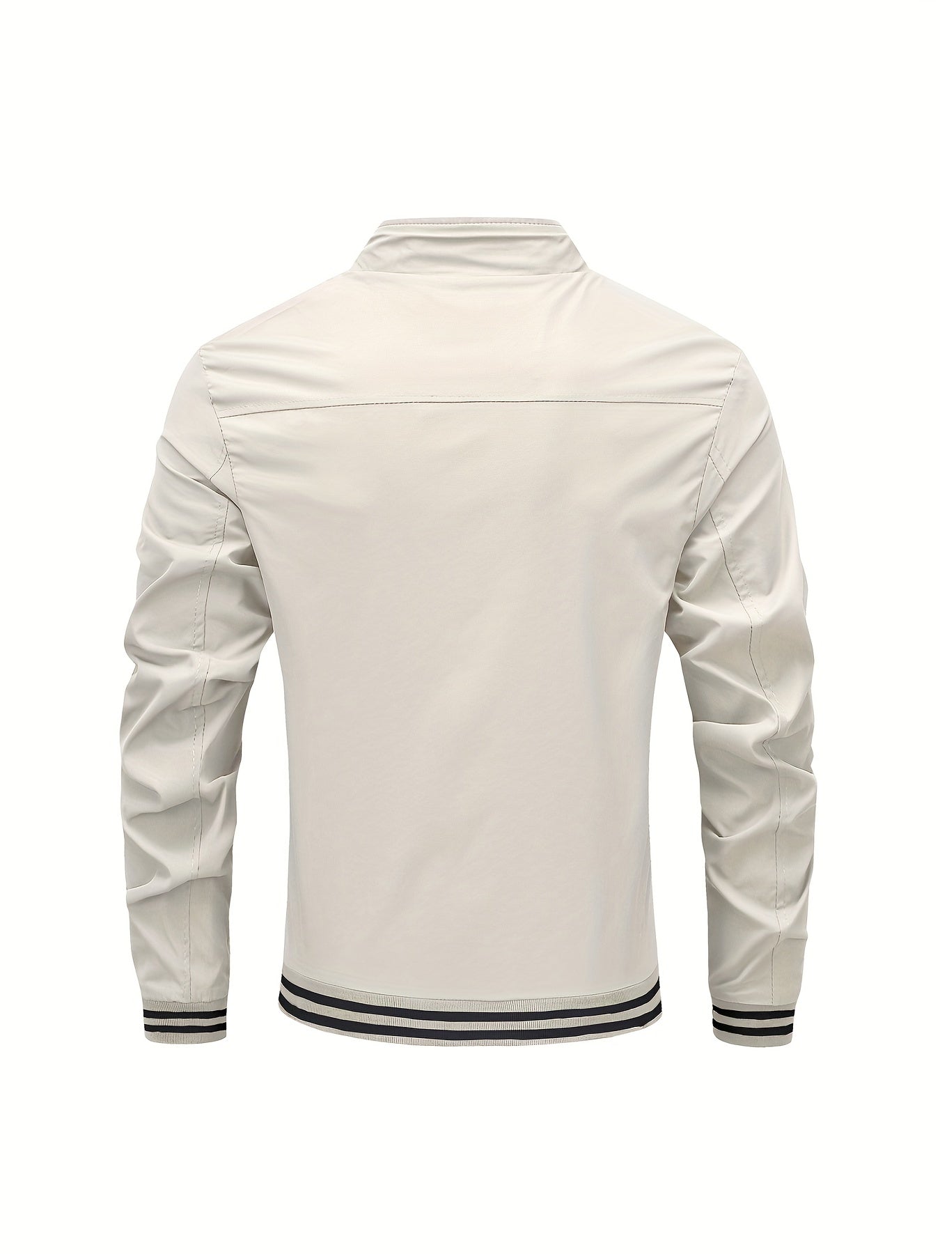Men's Loose Casual Long Sleeve Striped Cuff Lightweight Jackets