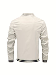 Men's Loose Casual Long Sleeve Striped Cuff Lightweight Jackets