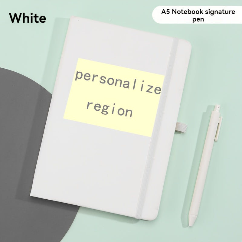 Personalized Pattern Hard Notebook with Signature Pen