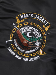 Embroidered Men's Slim Fit Street Jacket Windproof Motorcycle Jacket